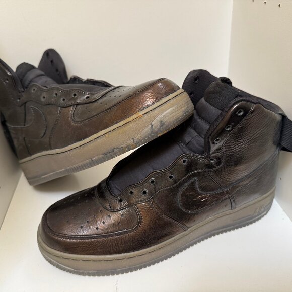 USED - Nike Air Force 1 High Premium Size 10 brand new 2012 Black/Black - Picture 1 of 5